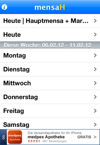 mensaH - Mensa Hannover screenshot 2