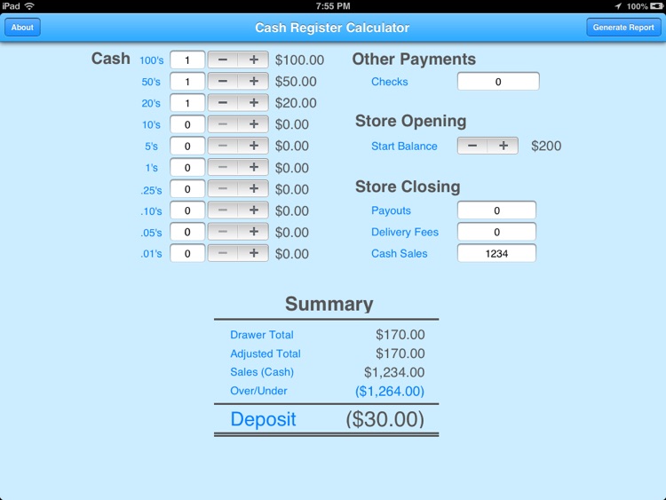 Cash Register Calculator