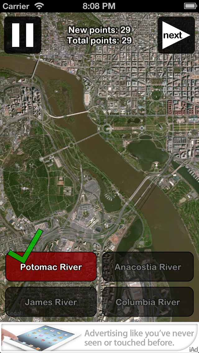 Geo Trivia USA iPhone screenshot 4 - Games app