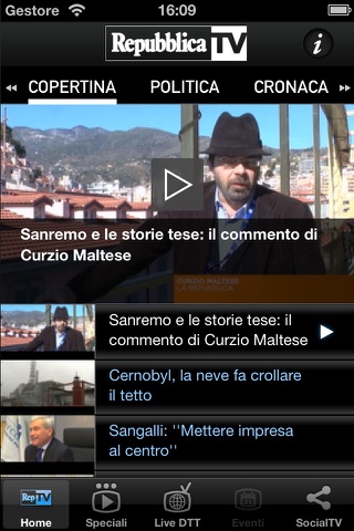 Repubblica TV per iPhone screenshot 2