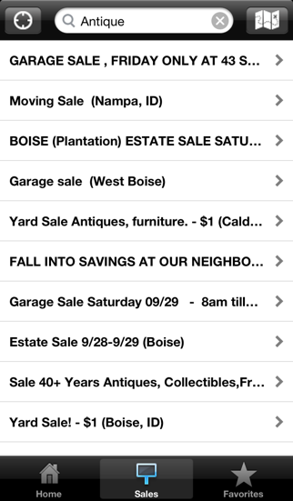 garage sales by map iphone screenshot 4