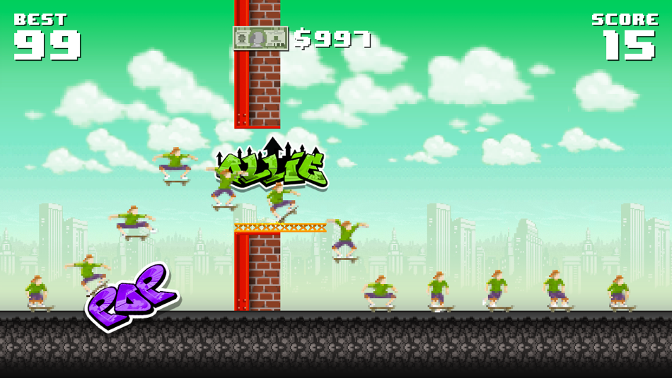 #2. Ollie Pop - 8Bit Retro Skateboarding (iOS) 由: ZXDigital Ltd