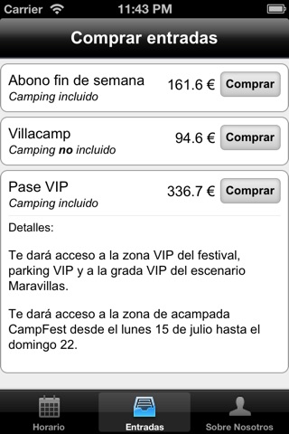 Horario FIB - for F.I.Benicàssim screenshot 2