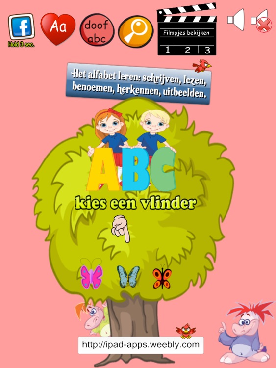 Het alfabet alles in 1 leren: schrijven, lezen, voor doven en slechthorende, doffe en heldere klanken uitspreken, spelletjes spelen, begint met de letter... benoemen, herkennen, uitbeelden.