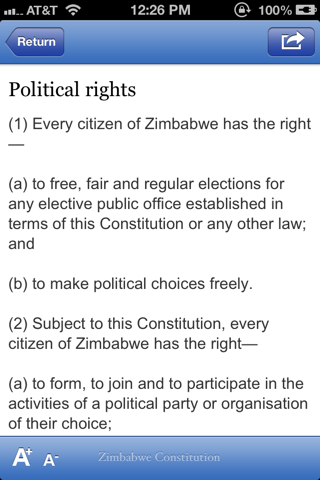 Zimbabwe Constitution screenshot 2