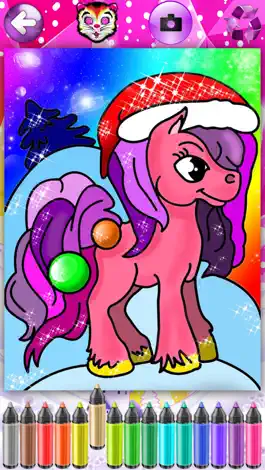 Game screenshot Christmas Coloring Pages for Girls & Boys with Santa & New Year Nick - Pony Painting Sheets & Fashion Papa Noel Games for my Little Kids, Babies & jr Brats mod apk