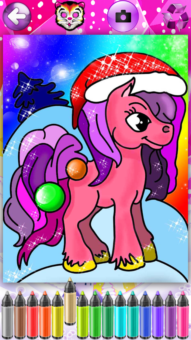 Screenshot #1 pour Christmas Coloring Pages for Girls & Boys with Santa & New Year Nick - Pony Painting Sheets & Fashion Papa Noel Games for my Little Kids, Babies & jr Brats