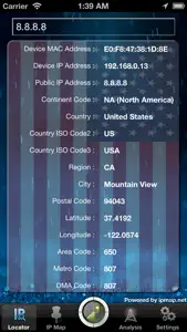 IP Address Locator - Lookup IP from latest Worldwide IP database screenshot #1 for iPhone