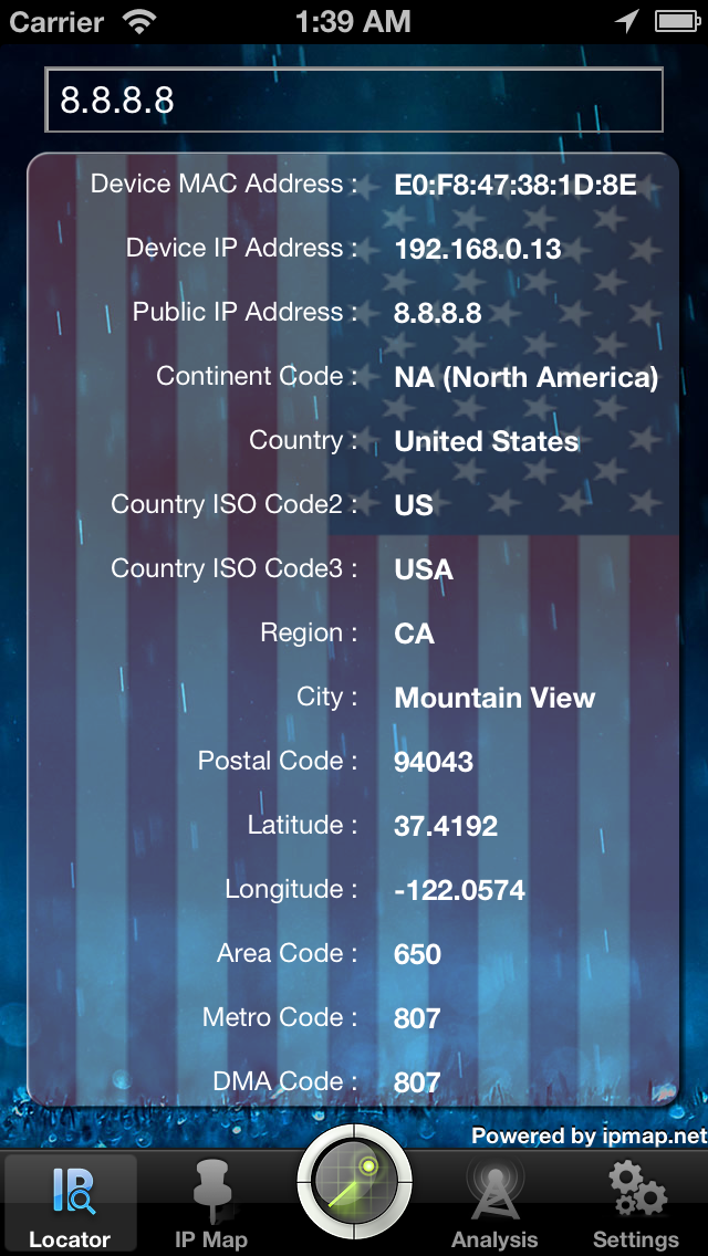 IP Address Locator - Lookup IP from latest Worldwide IP database Screenshot