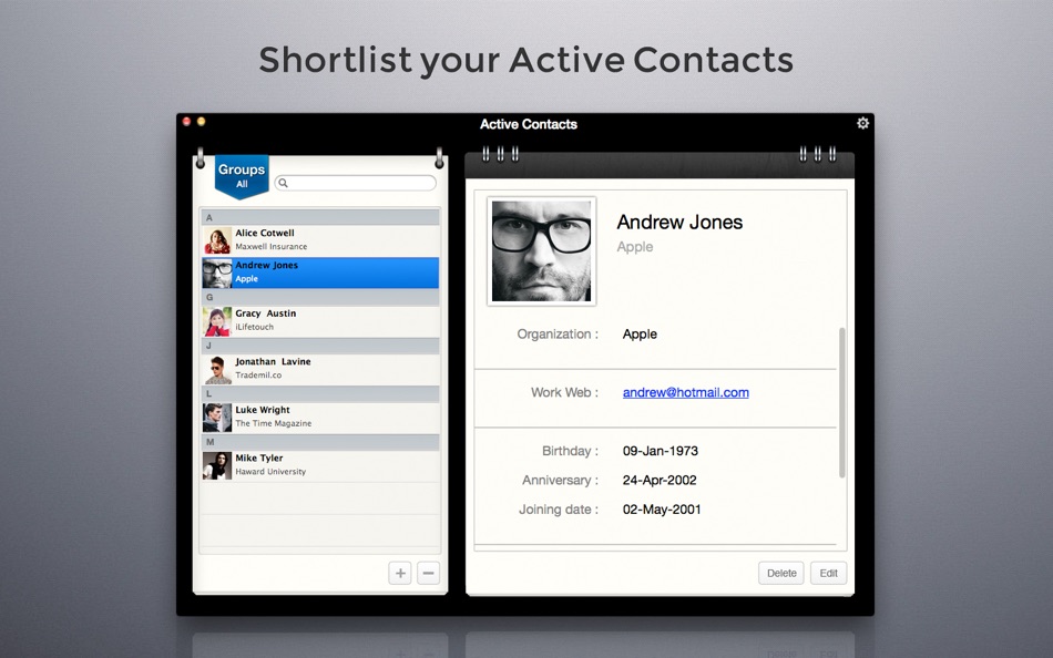 #1. Active Contacts (macOS) By: Sudip Bag