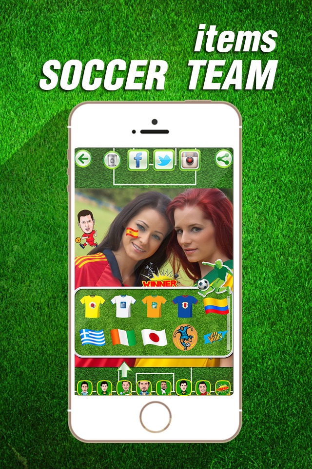 Cheer World Football Soccer Booth Sticker - 2014 Brazil Edition Awesome Stickiness Camera screenshot 4