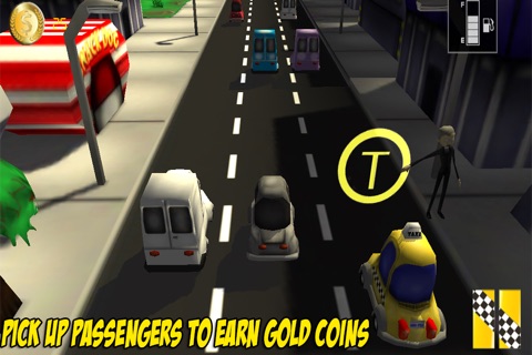 Angry Cabbie - Taxi cabbie pick up passengers on a crazy smash race screenshot 3