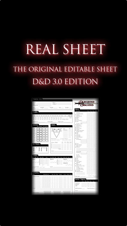 Real Sheet: D&D 3.0 Edition + Dice Table