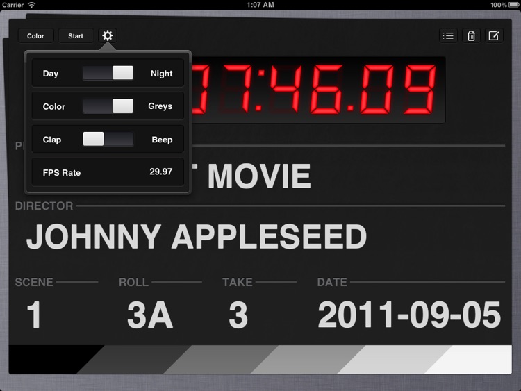 Take One - Movie Clapperboard for iPad