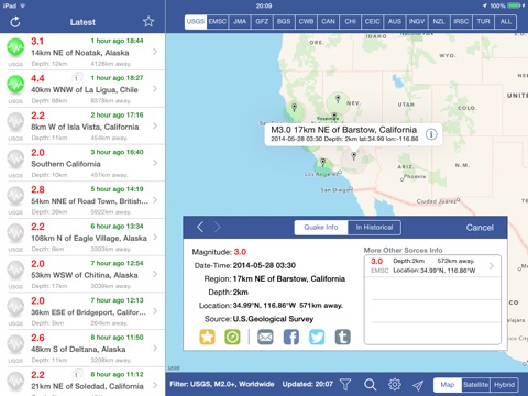 Earthquakes PAD screenshot 2