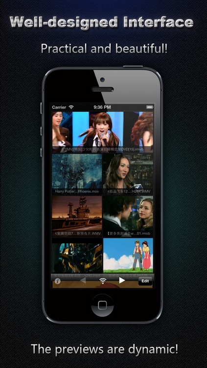 AVI, FLV, WMA, MPEG, RMVB, MP4 Player