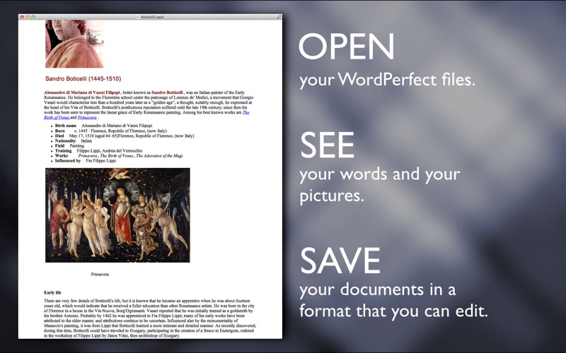 Screenshot #1 for WordPerfect Document Viewer