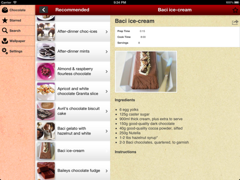 Screenshot #6 pour Chocolate Recipes Free