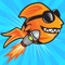 Goldie the goldfish is searching for an adventure on land with his rocket jetpack