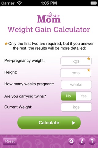 Pregnancy Weight Calculator & Baby Bump Weight Gain from Mobile Mom screenshot 2