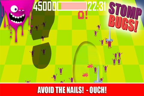 Stomp Bugs! - Squish & Squash the Ant Things With Your Feet Smasher, Don't Step on the White Nails Block screenshot 4