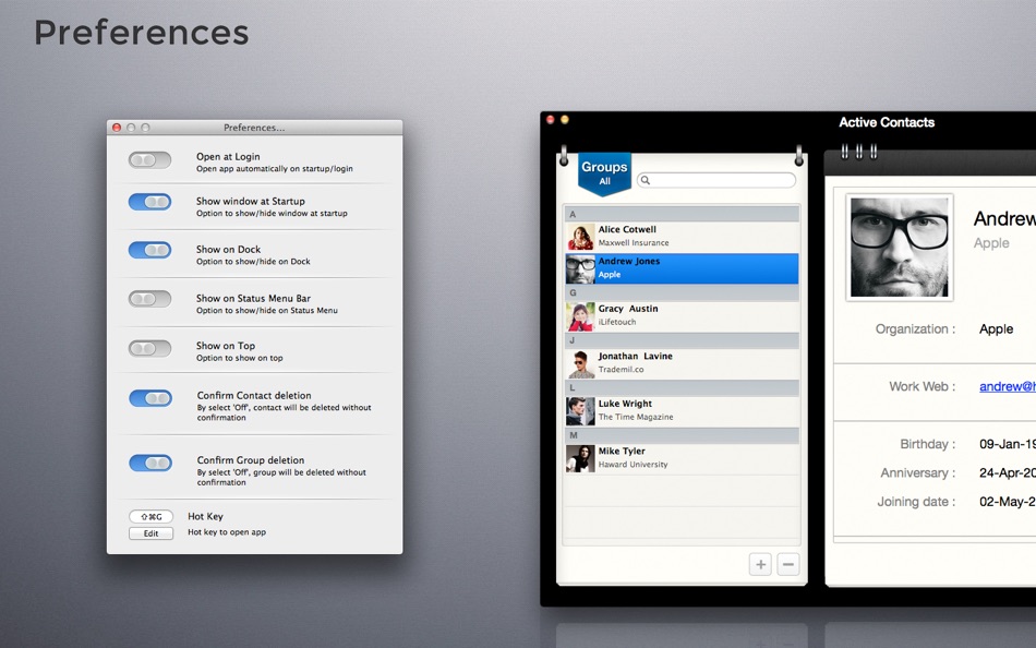 #5. Active Contacts (macOS) By: Sudip Bag