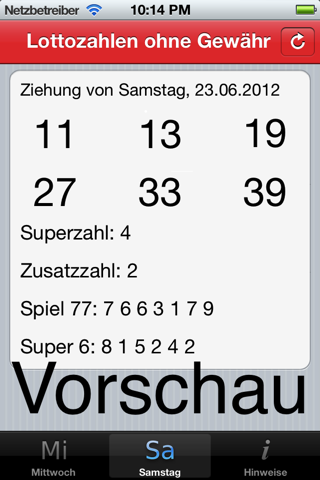 Lotto Plus Gratis Lottozahlen App screenshot 2