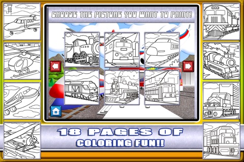 Marker Mania for Boys: My Choo Choo Trains and Jet Planes Coloring Book FREE! screenshot 3