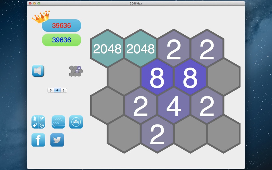 #2. 2048 Hex for Mac OS X (macOS) Podle: Ming-hua Wu