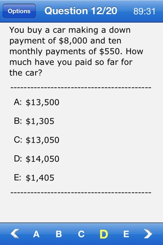 SAT Maths MCQ screenshot 3