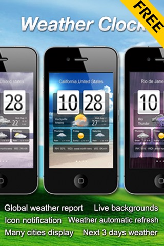 Free Live Weather Clockのおすすめ画像1