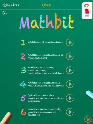 Screenshot #5 pour Mathbit. Étudier mathématiques (l'addition, soustraction, multiplication, division et les fractions) comme à l'école.