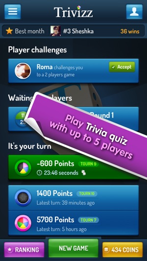 Trivizz - Trivial Quiz game for up to 6 players(圖1)-速報App