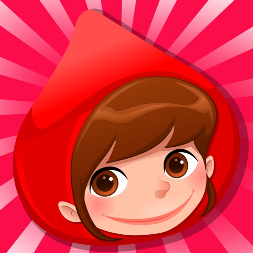 Game for children about little red riding hood: Games and puzzles for kindergarten, preschool or nursery school. Learn with girl, red cape, basket, wolf, grandmother, hunter in the forest! Icon