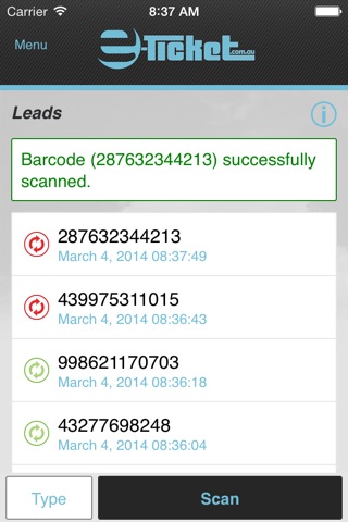 e-Ticket.com.au Lead Capture App screenshot 4