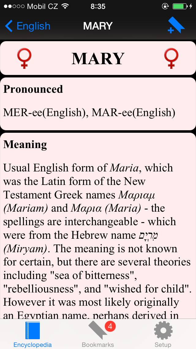 Name Encyclopedia - collection of names meaning and history Screenshot