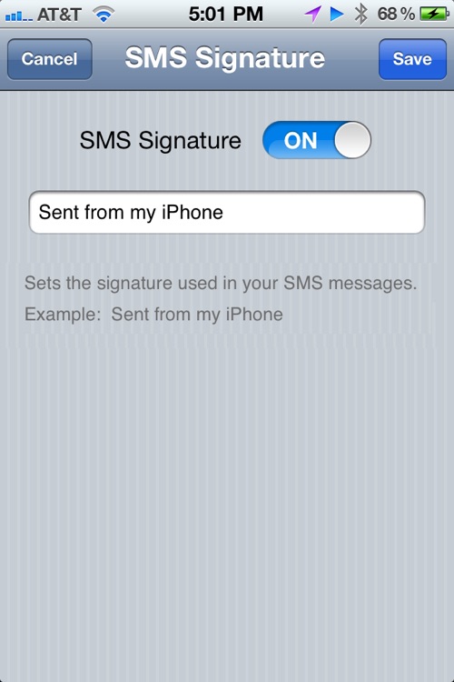 SMS Signature