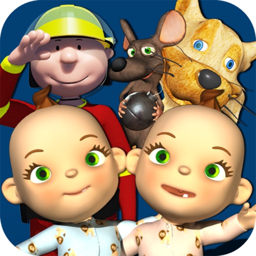 Talking Friends - Baby Twins, Firefighter, Princess, Cat and Mouse