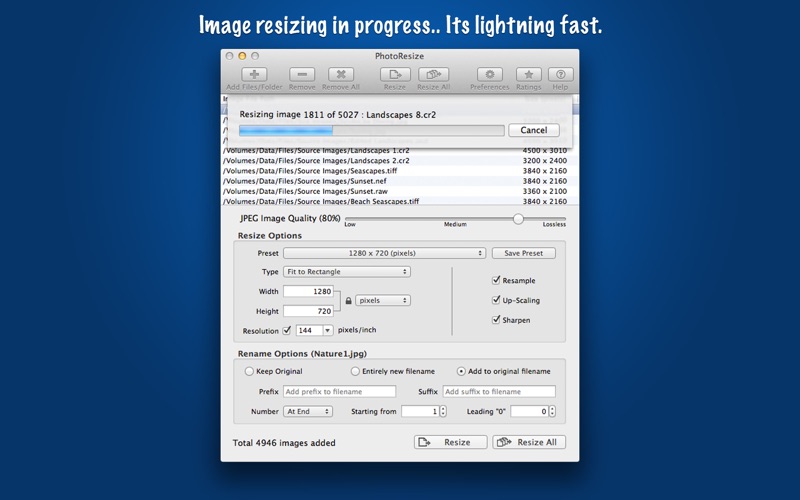 How to cancel & delete photoresize 1