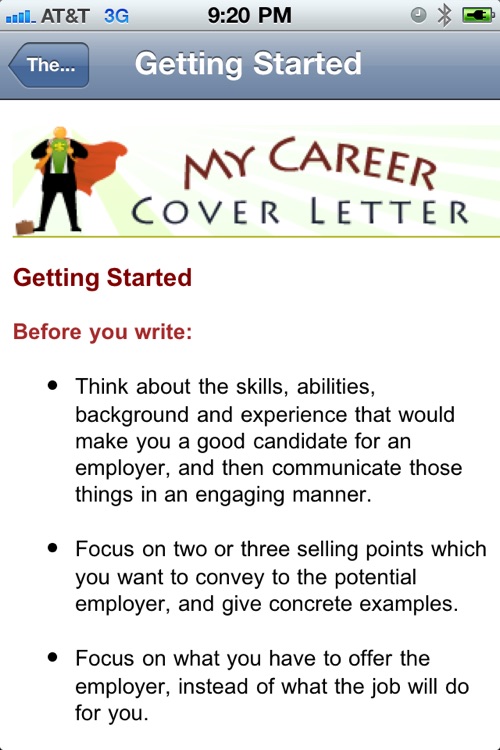 My Cover Letter