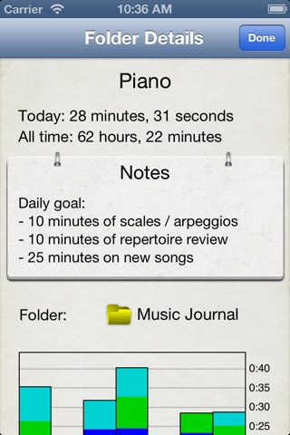 Music Journal Pro - Practice + metronome app to log time and bpm screenshot 2