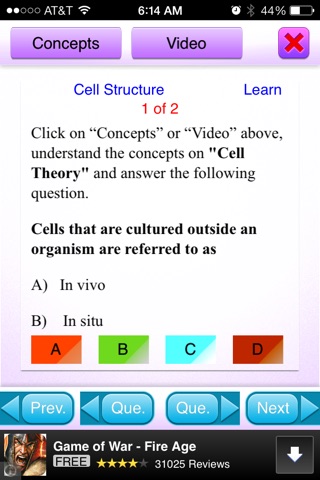 QVprep Lite Science Biology Grade 6 7 8 screenshot 3