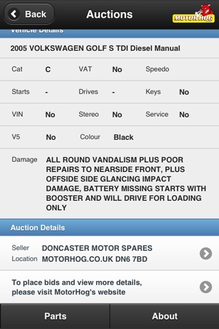 MotorHog.co.uk Auctions & Parts screenshot 4
