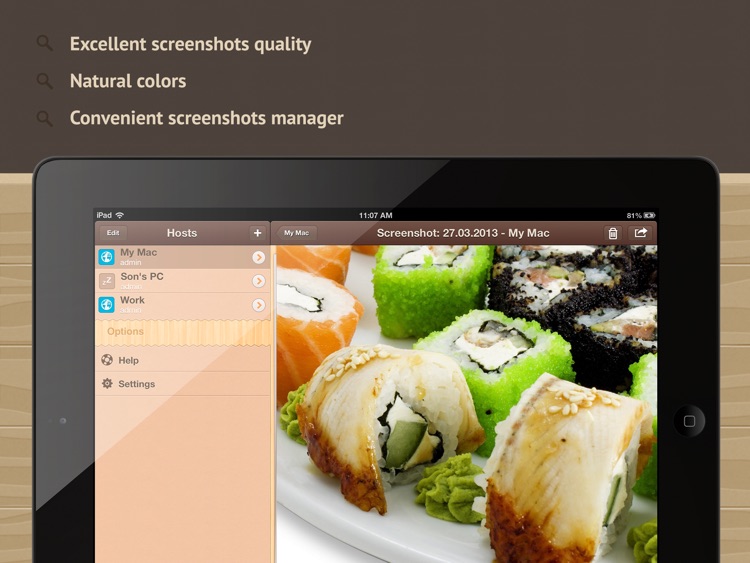 Screenshoter HD - capture screen of the remote Mac and PC