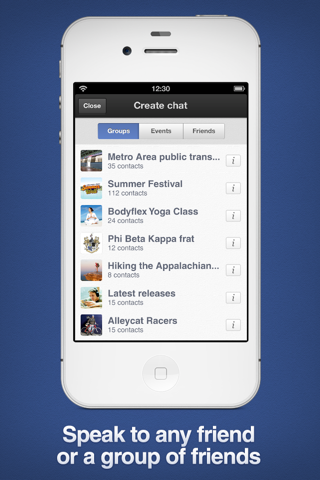 GroupVox - PTT Walkie-Talkie for Facebook screenshot 3