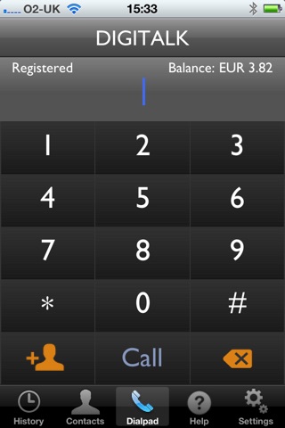DIGITALK Mobile VoIP Dialler for Broadband Telephony screenshot 2