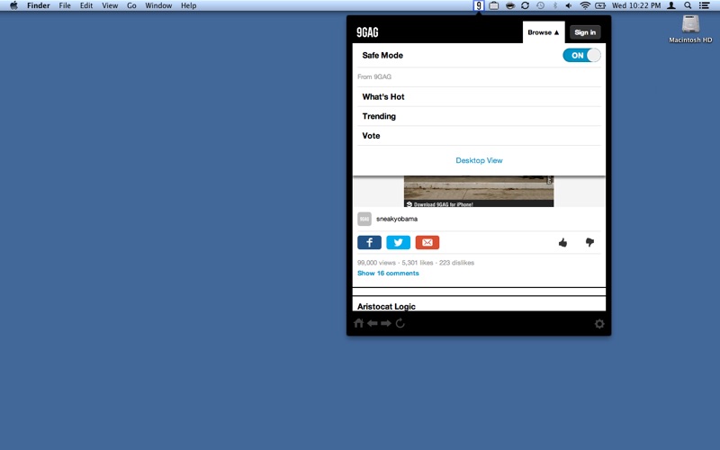 9GAG Menu Bar thumbnail 2