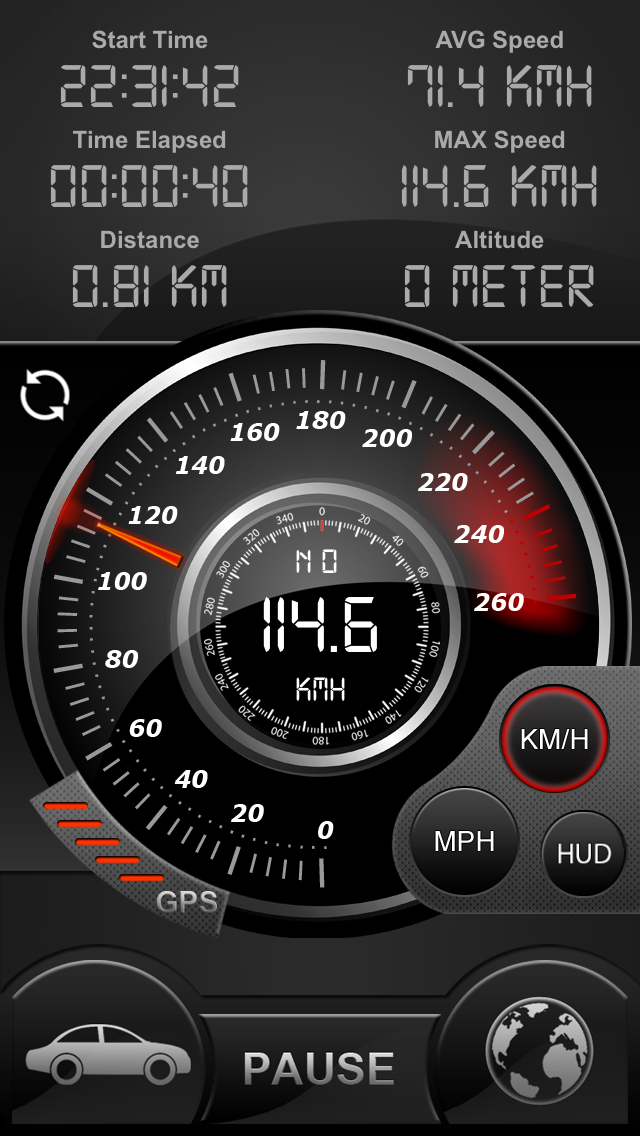 Screenshot #2 pour Speedo GPS - Record de vitesse, vitesse de voiture, ordinateur de cycle, Ordinateur de bord, sur l'itinéraire, HUD