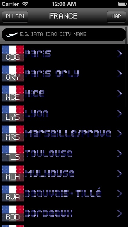 Paris-Orly Airport - iPlane2 Flight Information