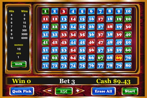 Keno Gems Casino Betting Game FREE screenshot 2